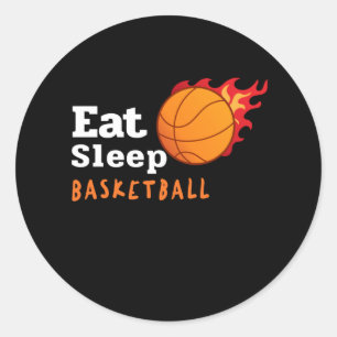 Eat Sleep Basketball Classic Round Sticker