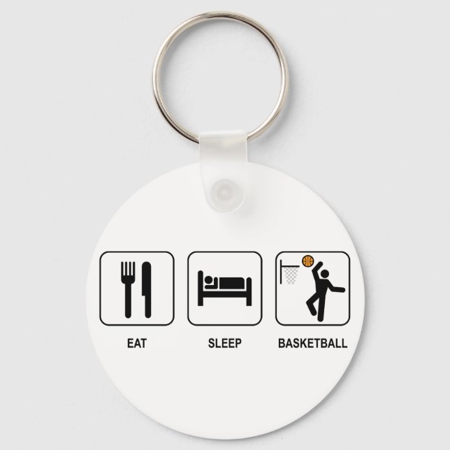 Eat Sleep Basketball Keychain (Front)