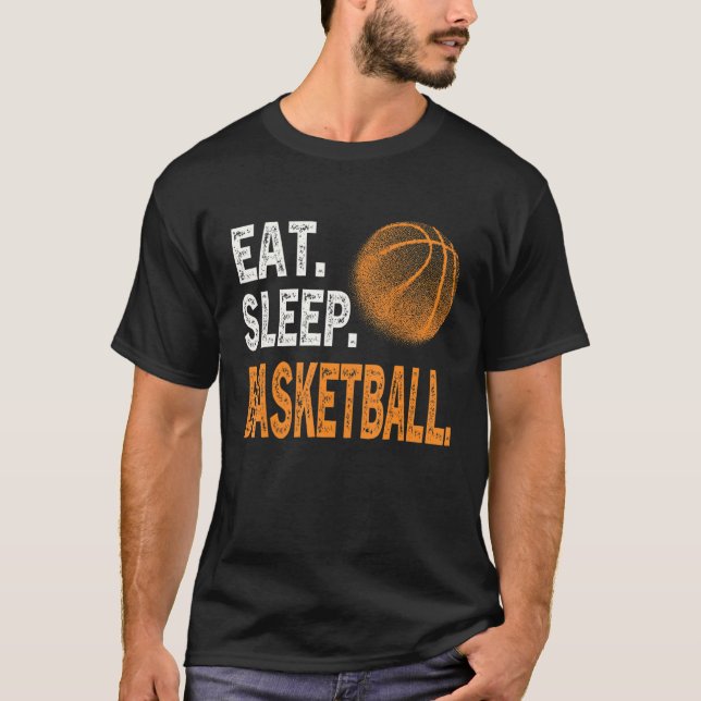Eat Sleep Basketball Men Youth Kid Basketball Fans T-Shirt (Front)
