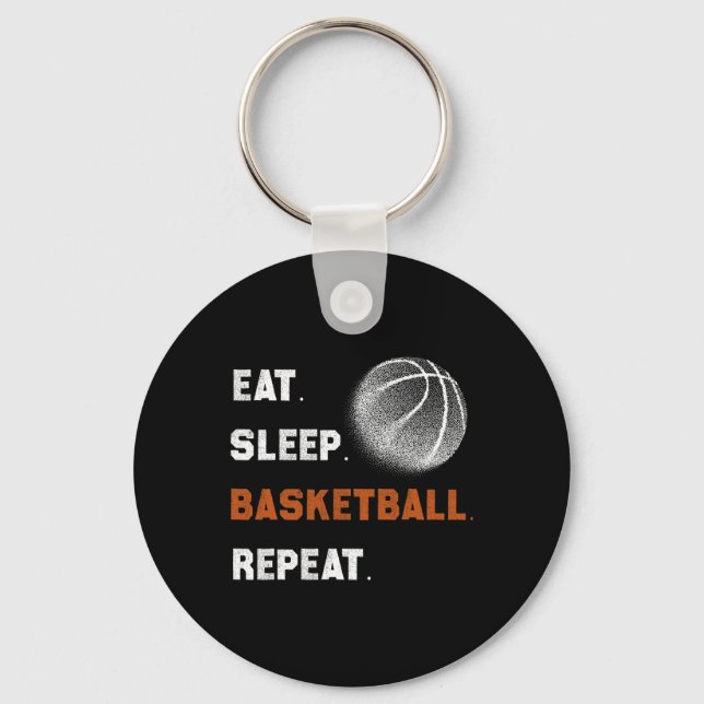 Eat Sleep Basketball Repeat 1 Key Ring (Front)