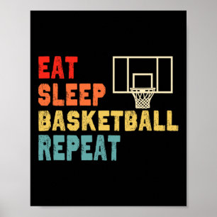 Eat Sleep Basketball Repeat apparel for girls Poster