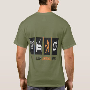 Eat Sleep Basketball Repeat Back Print T-Shirt