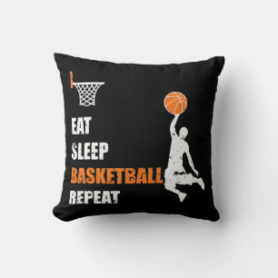 Eat Sleep Basketball Repeat Basketball Boys and G Cushion
