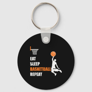 Eat Sleep Basketball Repeat Basketball Boys and Gi Key Ring
