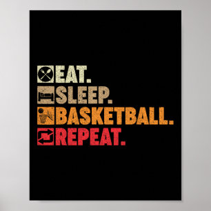 Eat Sleep Basketball Repeat Boy Girl Basketball Pl Poster