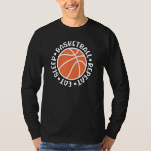 Eat Sleep Basketball Repeat Boys Girls Basketball T-Shirt