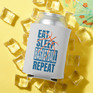 EAT SLEEP BASKETBALL REPEAT CAN COOLER