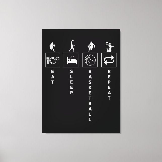 Eat Sleep Basketball Repeat Canvas Print (Front)