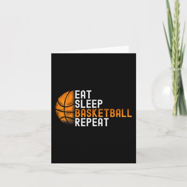 Eat Sleep Basketball Repeat Card (Front)