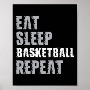 Eat Sleep Basketball Repeat Christmas For Teen Adu Poster