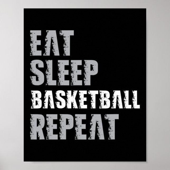 Eat Sleep Basketball Repeat Christmas For Teen Adu Poster (Front)