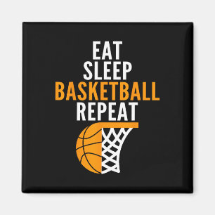 eat sleep basketball repeat court ball players fan magnet