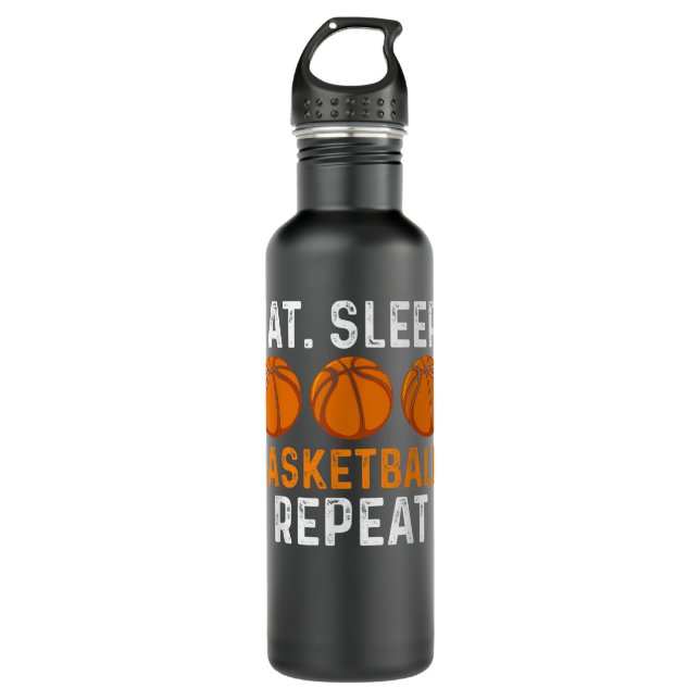 Eat Sleep Basketball Repeat Eat Sleep Basketball P 710 Ml Water Bottle (Front)