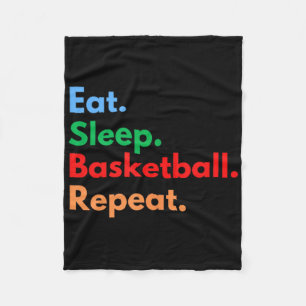 Eat Sleep Basketball Repeat For Basketball Players Fleece Blanket