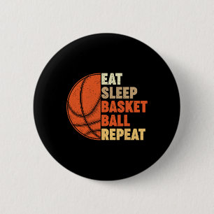 Eat Sleep Basketball Repeat for Player Vintage Fu 6 Cm Round Badge