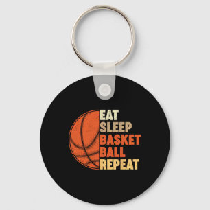 Eat Sleep Basketball Repeat  for Player Vintage Fu Key Ring