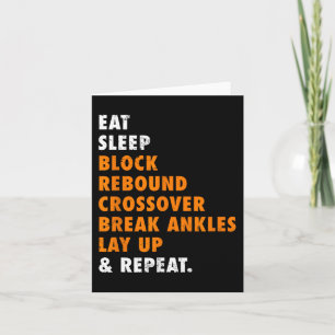 Eat Sleep Basketball Repeat Fun Gift for Basketbal Card