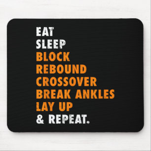 Eat Sleep Basketball Repeat Fun Gift for Basketbal Mouse Pad