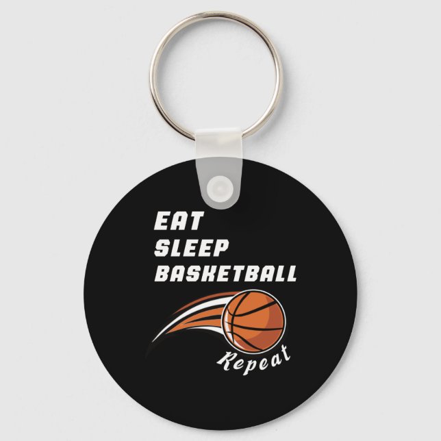 Eat Sleep Basketball Repeat Funny  Key Ring (Front)