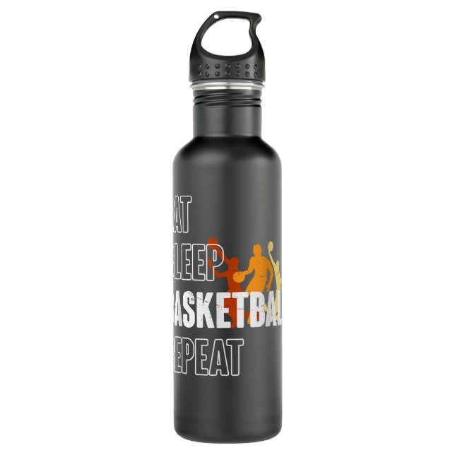 Eat Sleep Basketball Repeat Funny Tee for basketba 710 Ml Water Bottle (Front)