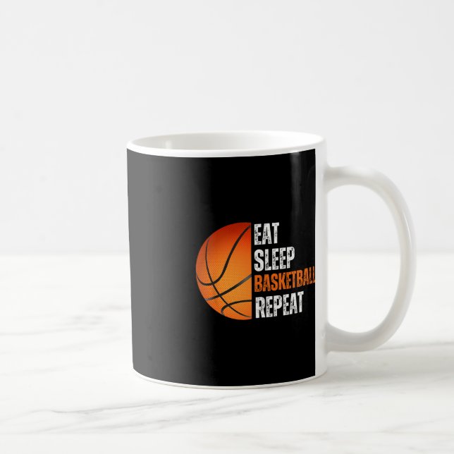 Eat Sleep Basketball Repeat Gift For Basketball Fa Coffee Mug (Right)
