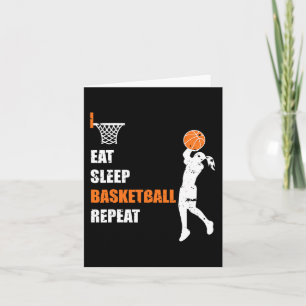 Eat Sleep Basketball Repeat Girls Basketball Playe Card