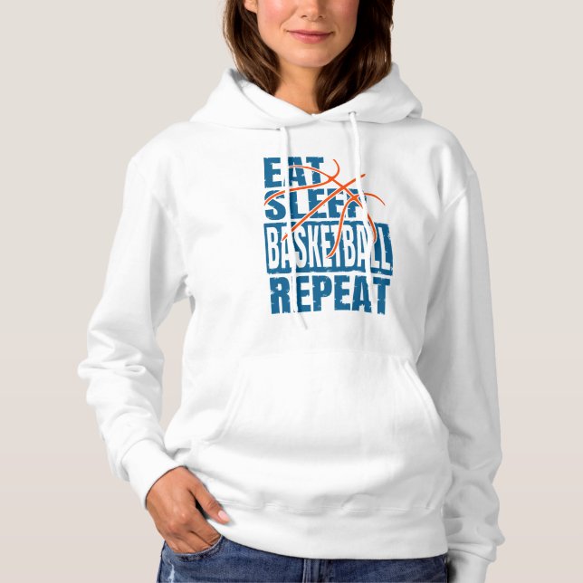 EAT SLEEP BASKETBALL REPEAT HOODIE (Front)
