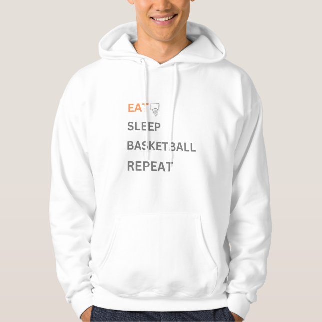 eat sleep basketball repeat hoodie (Front)