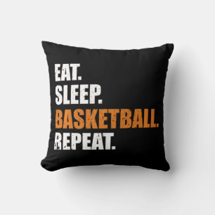 Eat Sleep Basketball Repeat Hoodie Cushion