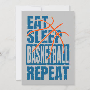 EAT SLEEP BASKETBALL REPEAT INVITATION
