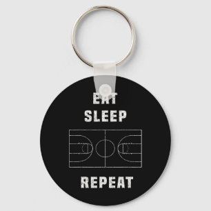 eat sleep basketball repeat key ring