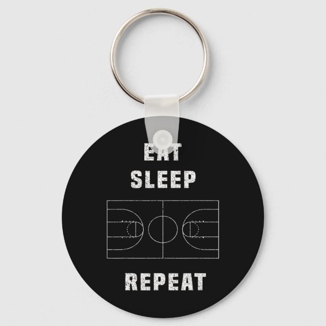 eat sleep basketball repeat  key ring (Front)