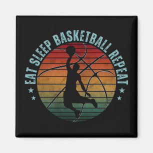 EAT SLEEP BASKETBALL REPEAT MAGNET
