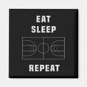 eat sleep basketball repeat  magnet