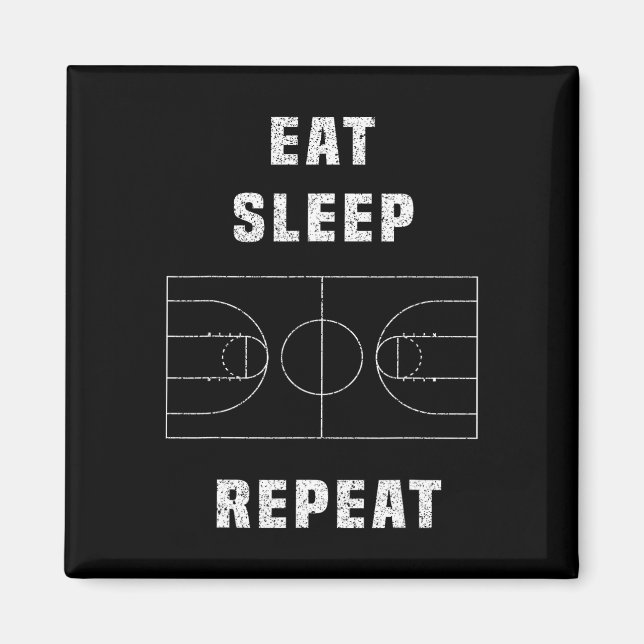 eat sleep basketball repeat  magnet (Front)