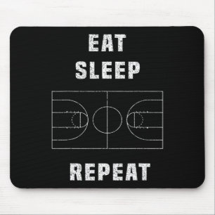 eat sleep basketball repeat mouse pad