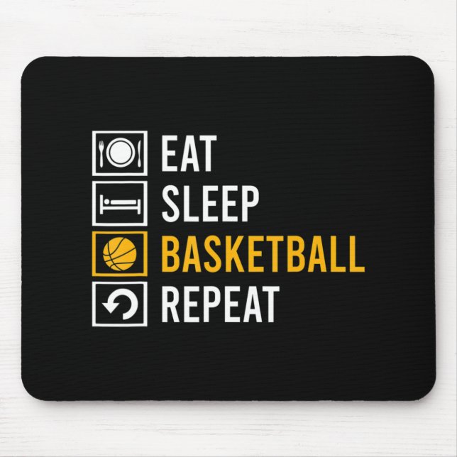 EAT SLEEP BASKETBALL REPEAT  MOUSE PAD (Front)