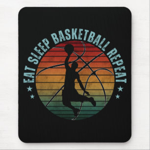 EAT SLEEP BASKETBALL REPEAT MOUSE PAD