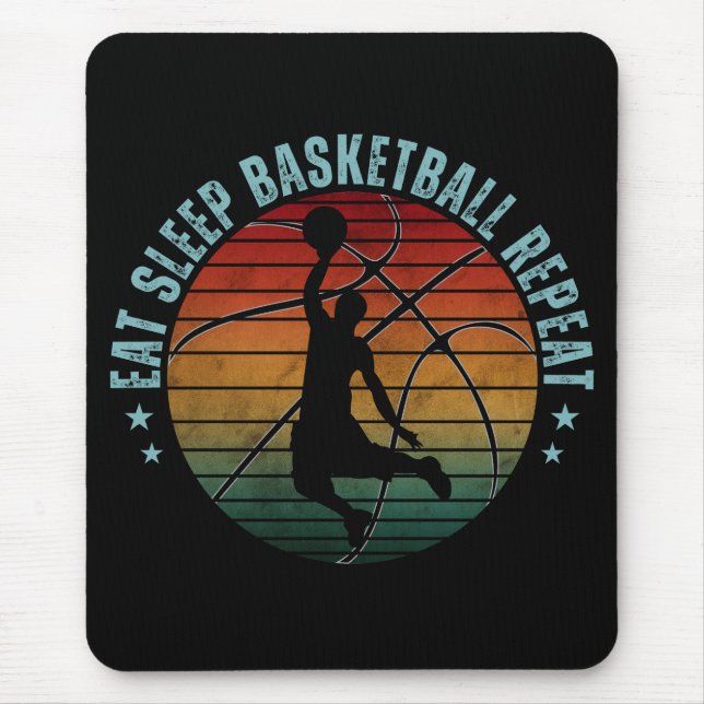 EAT SLEEP BASKETBALL REPEAT MOUSE PAD (Front)