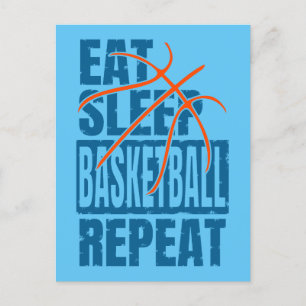EAT SLEEP BASKETBALL REPEAT POSTCARD