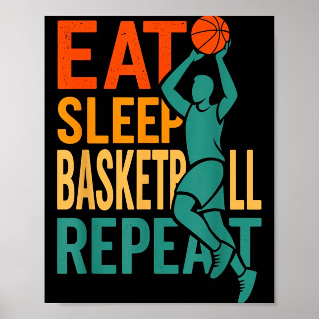 Eat sleep basketball repeat  poster (Front)