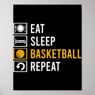 EAT SLEEP BASKETBALL REPEAT  POSTER