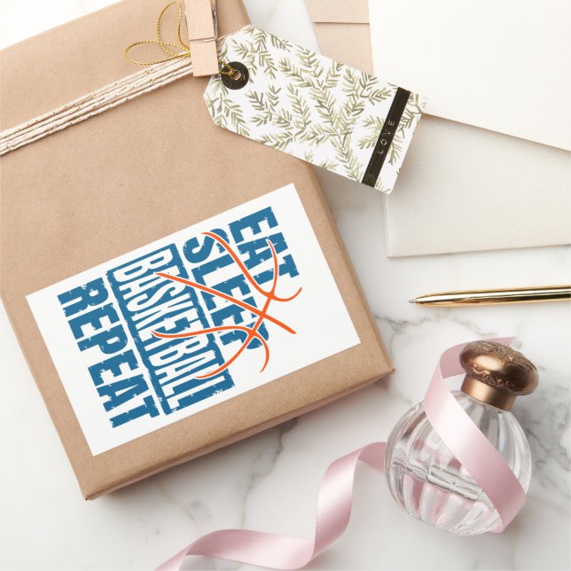 EAT SLEEP BASKETBALL REPEAT RECTANGULAR STICKER (Gifting)