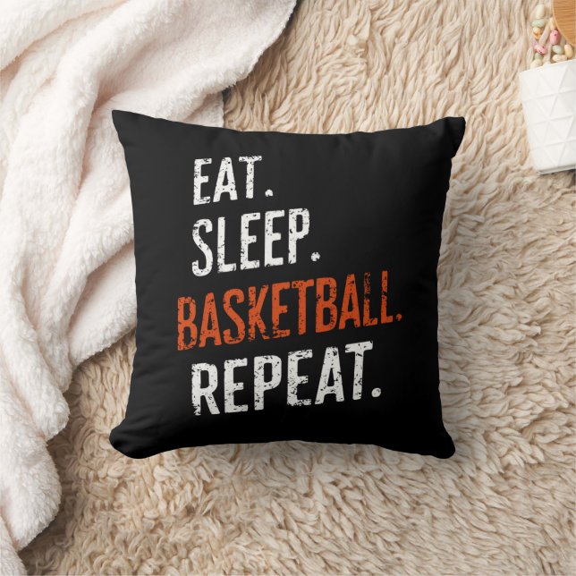 Eat Sleep Basketball Repeat Retro Vintage Cushion (Blanket)