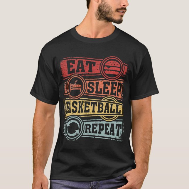 Eat Sleep Basketball Repeat T-Shirt (Front)