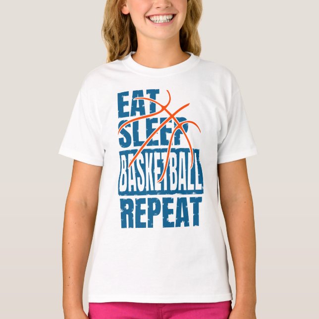 EAT SLEEP BASKETBALL REPEAT T-Shirt (Front)