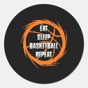 Eat Sleep Basketball Repeat Team Player Coach  Classic Round Sticker