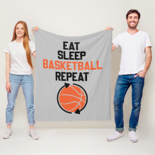 eat sleep basketball sports repeat fleece blanket