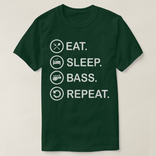 Eat Sleep Bass Repeat Funny Bass Guitar 666 T-Shirt (Design Front)