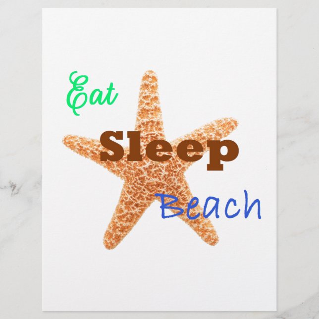 Eat Sleep Beach - 8.5x11 Poster (Front)